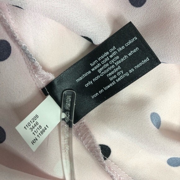 LANE BRYANT Faux Wrap Pink Polka Dot Top Surplice Neckline Womens Size 14 - Picture 6 of 9